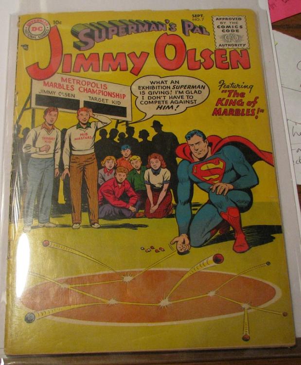 Superman's Pal Jimmy Olsen Comic Book Sept No. 7 (Superman Playing Marbles) - View 1 - Al - Disp.JPG